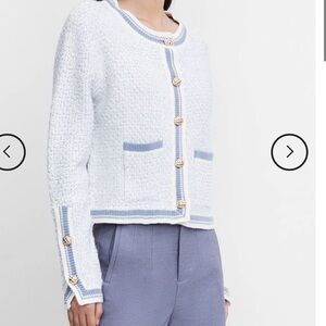 Urban Revivo shimmery knit cardigan with gold buttons